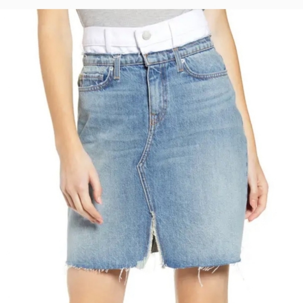 Hudson NWT Denim 2 Tone Denim Lulu Skirt
